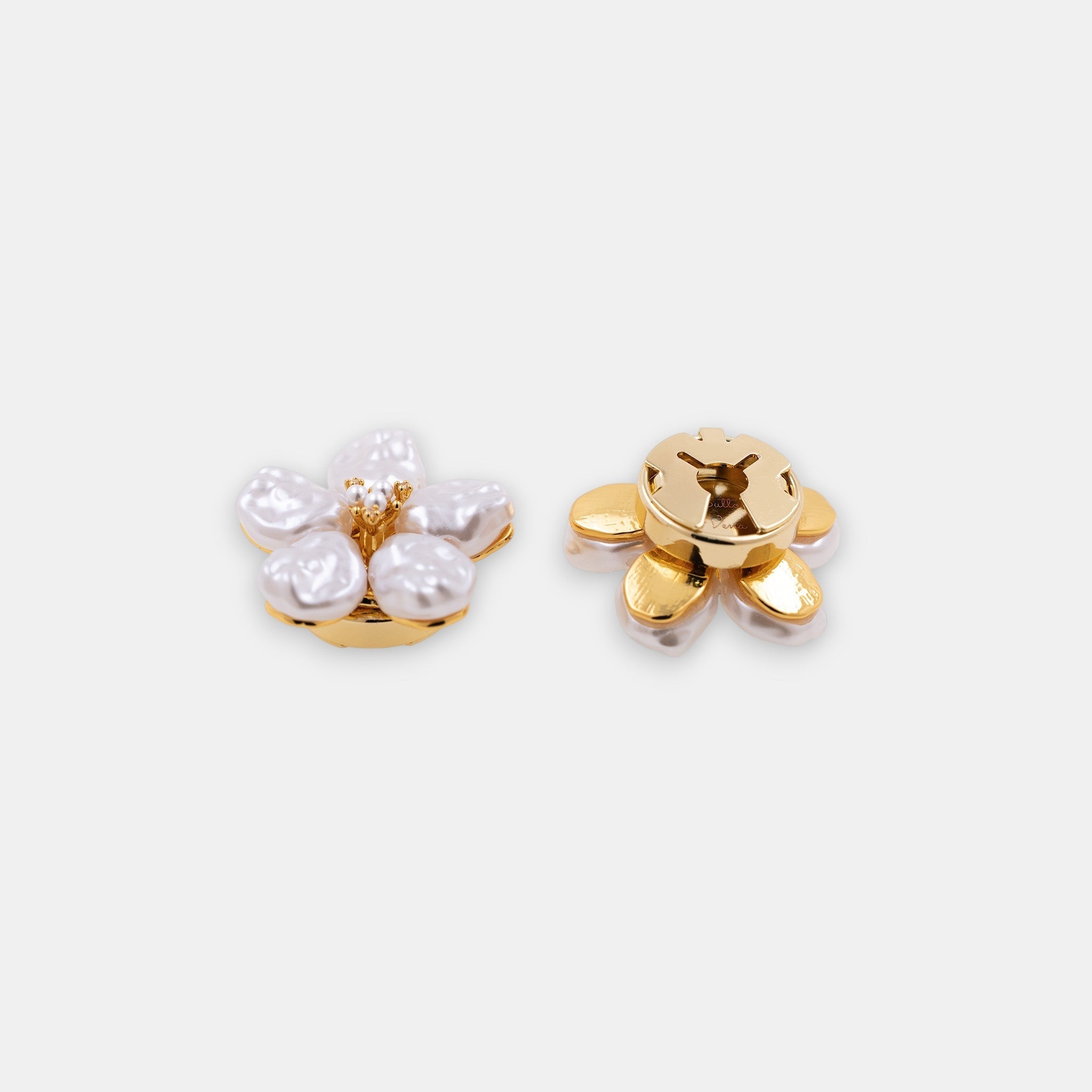 Astral Flora Button Cover Set – 22K Gold-Plated Floral Shirt Accessory